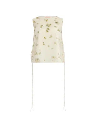 Altuzarra Siggi Printed Cotton-blend Blouse In White