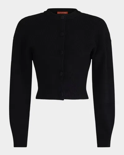Altuzarra Phinny Rib Crop Cardigan In Black