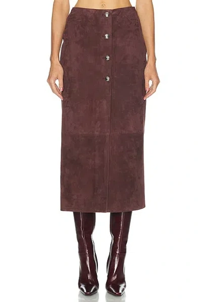 Altuzarra Pinkard Suede Maxi Skirt In Burgundy