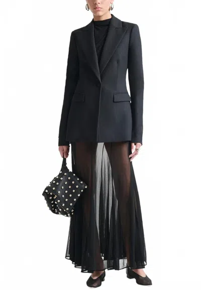 Altuzarra Pinstripe Beatty Jacket In Black/ivory In Blue
