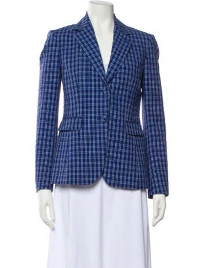 Pre-owned Altuzarra Plaid Print Blazer In Blue