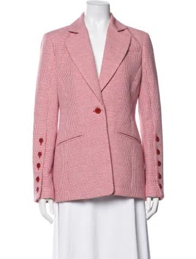 Pre-owned Altuzarra Plaid Print Blazer In Pink