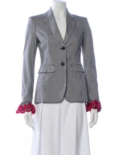 Pre-owned Altuzarra Plaid Print Blazer In White