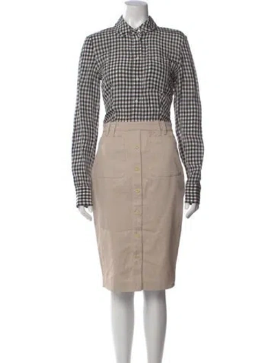 Pre-owned Altuzarra Plaid Print Knee-length Dress In Black