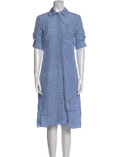 Pre-owned Altuzarra Plaid Print Knee-length Dress In Blue