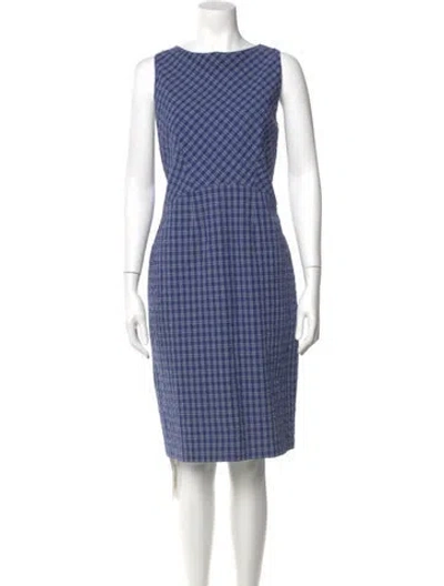 Pre-owned Altuzarra Plaid Print Knee-length Dress In Blue