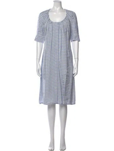 Pre-owned Altuzarra Plaid Print Knee-length Dress In Blue