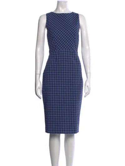 Pre-owned Altuzarra Plaid Print Knee-length Dress In Blue