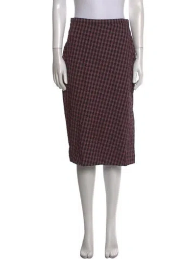 Pre-owned Altuzarra Plaid Print Knee-length Skirt In Black