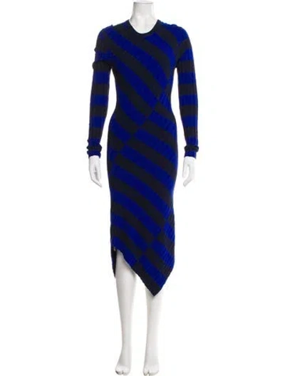 Pre-owned Altuzarra Plaid Print Long Dress In Blue