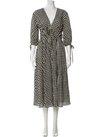 Pre-owned Altuzarra Plaid Print Long Dress In Multi