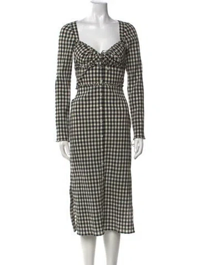 Pre-owned Altuzarra Plaid Print Midi Length Dress In Black