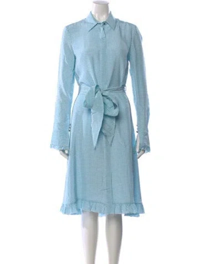 Pre-owned Altuzarra Plaid Print Midi Length Dress In Blue