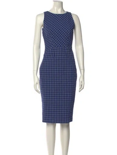 Pre-owned Altuzarra Plaid Print Midi Length Dress W/ Tags In Blue