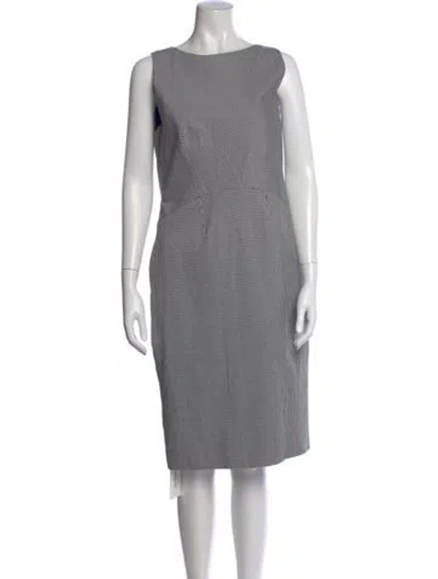 Pre-owned Altuzarra Plaid Print Midi Length Dress In White