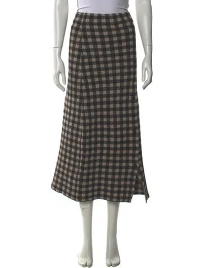 Pre-owned Altuzarra Plaid Print Midi Length Skirt