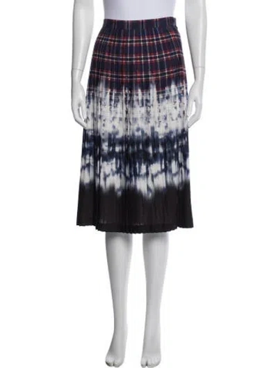 Pre-owned Altuzarra Plaid Print Midi Length Skirt In Blue
