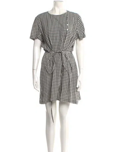 Pre-owned Altuzarra Plaid Print Mini Dress In Black
