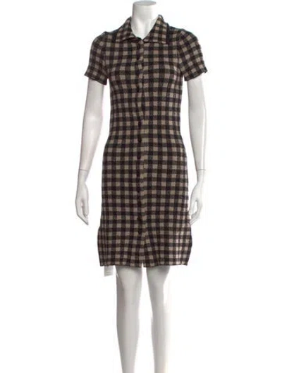 Pre-owned Altuzarra Plaid Print Mini Dress In Black/neutrals