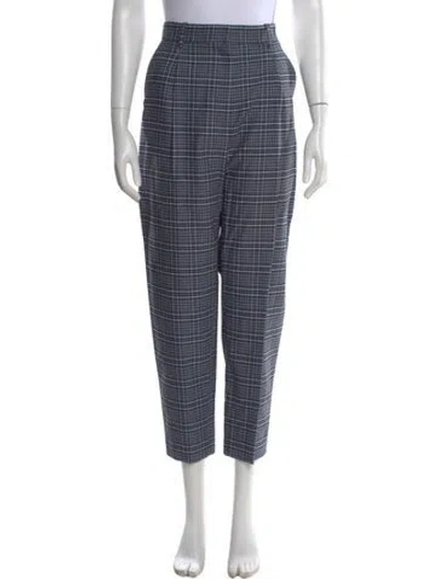 Pre-owned Altuzarra Plaid Print Skinny Leg Pants W/ Tags In Blue