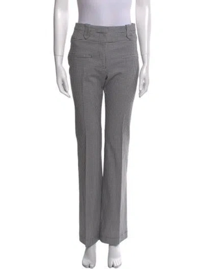 Pre-owned Altuzarra Plaid Print Wide Leg Pants In Black