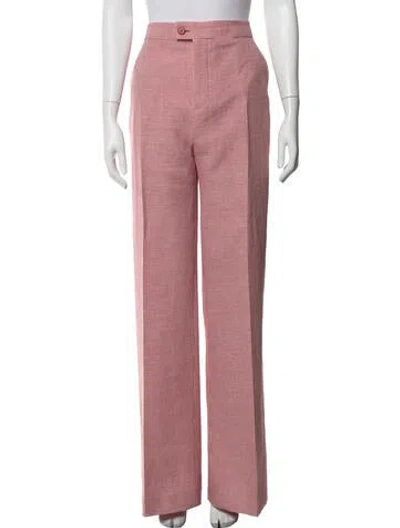 Pre-owned Altuzarra Plaid Print Wide Leg Pants In Red