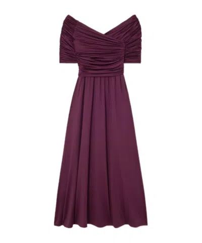 Altuzarra Plain Weave Fabric Extra-long Dress In Purple