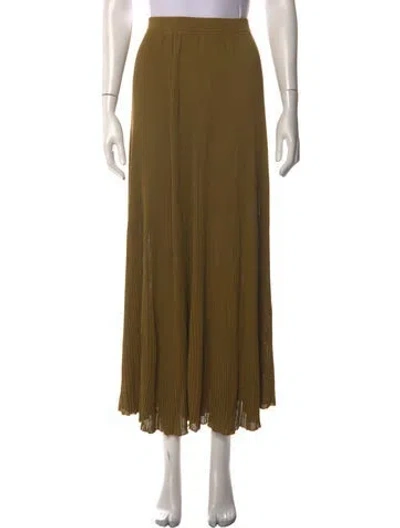 Pre-owned Altuzarra Pleated Accents Long Skirt In Brown