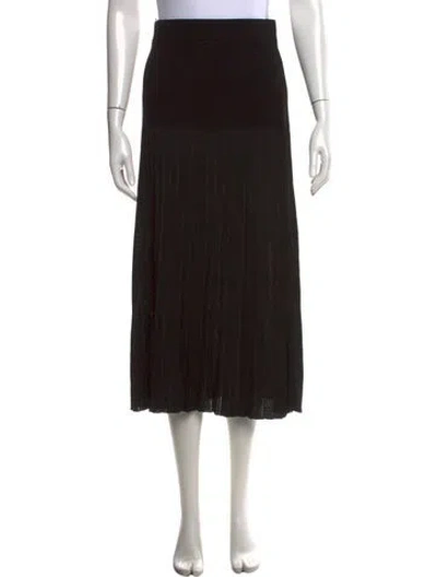Pre-owned Altuzarra Pleated Accents Midi Length Skirt In Black