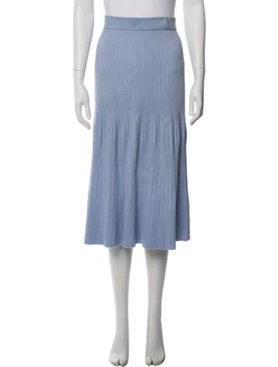 Pre-owned Altuzarra Pleated Accents Midi Length Skirt In Blue