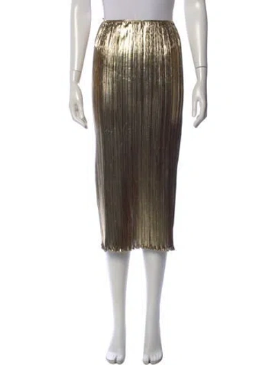 Pre-owned Altuzarra Pleated Accents Midi Length Skirt In Gold