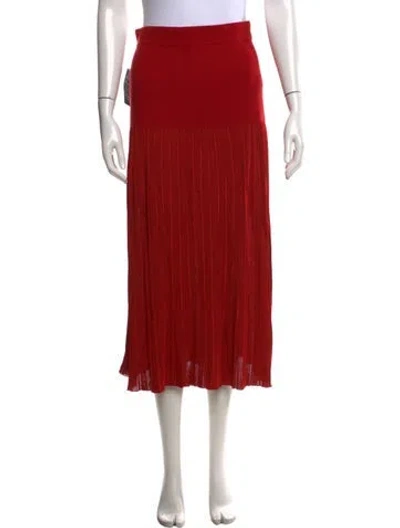 Pre-owned Altuzarra Pleated Accents Midi Length Skirt W/ Tags In Red