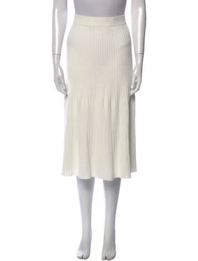 Pre-owned Altuzarra Pleated Accents Midi Length Skirt W/ Tags In White