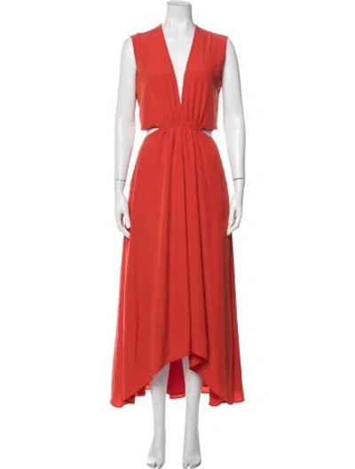 Pre-owned Altuzarra Plunge Neckline Long Dress In Red