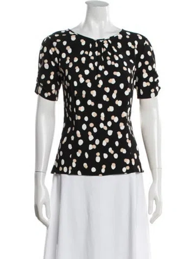 Pre-owned Altuzarra Polka Dot Print Crew Neck Top In Black