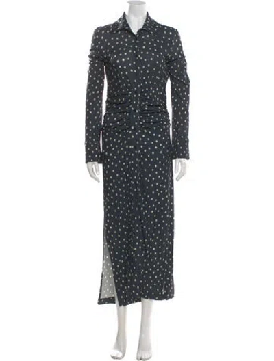 Pre-owned Altuzarra Polka Dot Print Long Dress In Blue