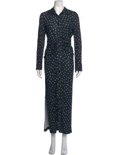 Pre-owned Altuzarra Polka Dot Print Long Dress In Blue