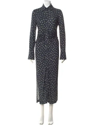 Pre-owned Altuzarra Polka Dot Print Long Dress W/ Tags In Blue