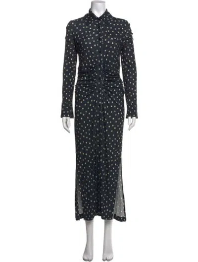 Pre-owned Altuzarra Polka Dot Print Long Dress W/ Tags In Blue