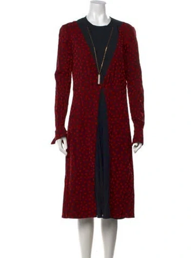 Pre-owned Altuzarra Polka Dot Print Long Dress W/ Tags In Burgundy/red