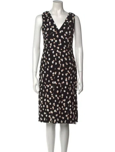 Pre-owned Altuzarra Polka Dot Print Midi Length Dress In Black