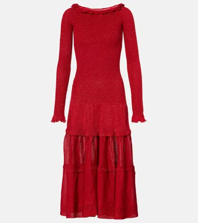 Altuzarra Polly Off-shoulder Jersey Maxi Dress In Red