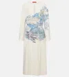 Altuzarra Poppy Printed Silk Midi Dress In White