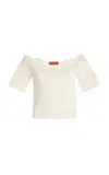 Altuzarra Posy Eyelet Embroidered Off The Shoulder Top In Ivory