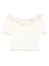 Altuzarra Posy Eyelet Embroidered Off The Shoulder Top In Neutrals