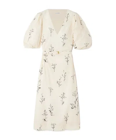Altuzarra Printed Cotton Midi Dress In White