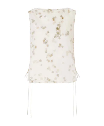 Altuzarra Siggi Tie-detailed Stretch-cotton Top In Neutral