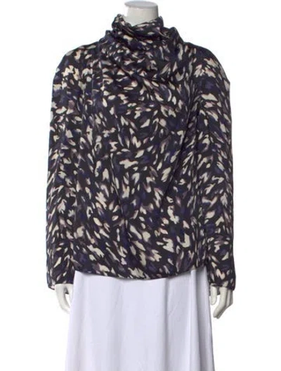 Pre-owned Altuzarra Printed Cowl Neck Blouse In Multicolor