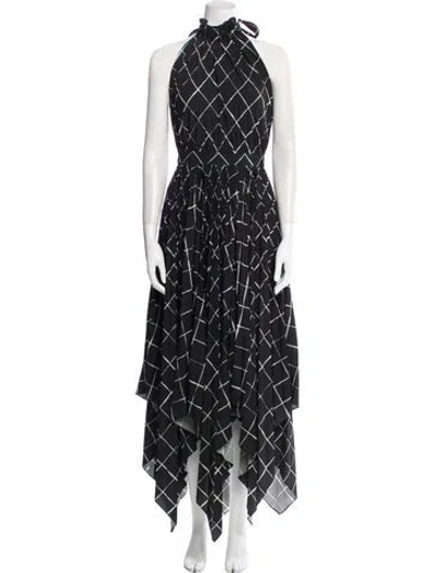 Pre-owned Altuzarra Printed Long Dress In Black