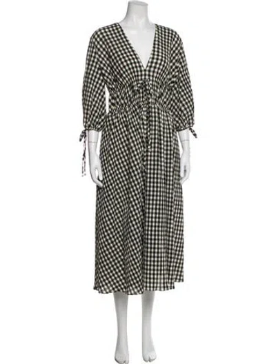 Pre-owned Altuzarra Printed Long Dress In Black